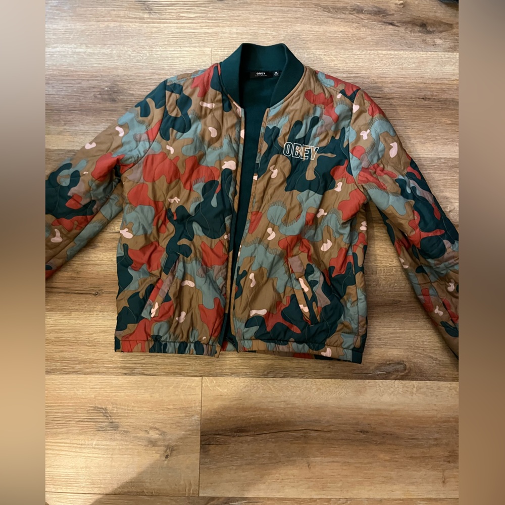 Obey camouflage nylon jacket
